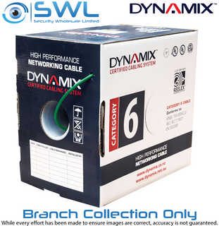 DYNAMIX 305m Cat 6 Green UTP SOLID Cable Roll, 250MHz, 23AWG BRANCH COLLECT