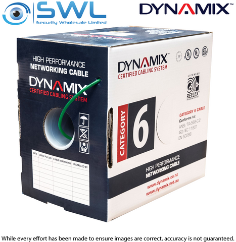 DYNAMIX 305m Cat 6 Green UTP SOLID Cable Roll, 250MHz, 23AWG FREIGHT INCLUDED