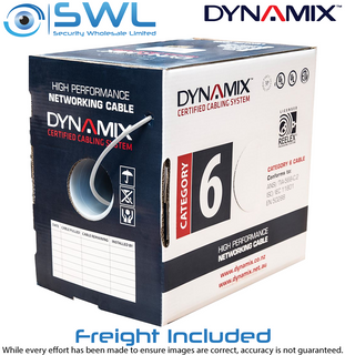 DYNAMIX 305m Cat 6 White UTP SOLID Cable Roll, 250MHz, FREIGHT INCLUDED