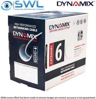 DYNAMIX 305m Cat 6 White UTP SOLID Cable Roll, 250MHz, FREIGHT INCLUDED