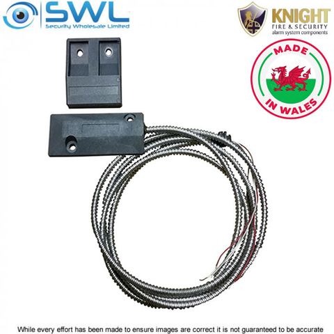 SWL NYLON Roller Door Reed Switch: Heavy Duty, 62mm Gap, N/C, 100cm Armoured Fly