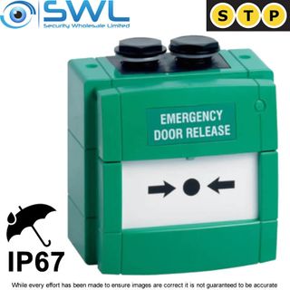 STP Green Weatherproof Double Pole Break Glass IP67