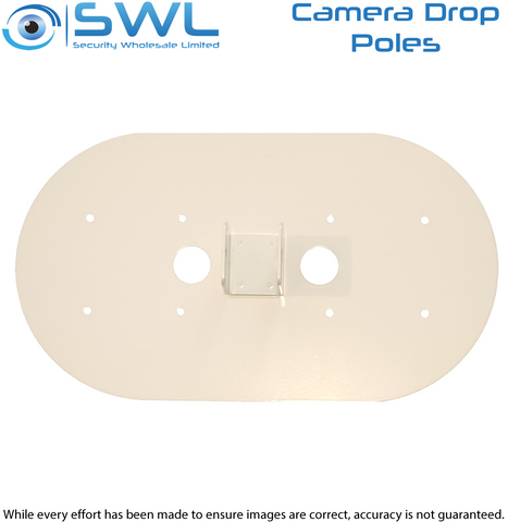 Dropper Pole CAMPLATE-2-W: Oval  2 x Camera Bracket 320 x 288 mm White