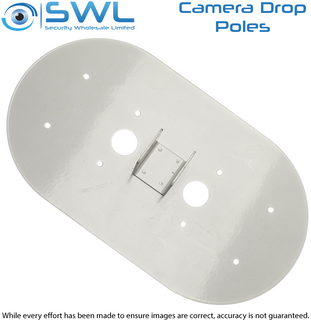 Dropper Pole CAMPLATE-2-W: Oval  2 x Camera Bracket 320 x 288mm White
