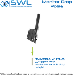 Dropper Pole PIV-LCD-46BCAM BLACK Monitor + Camera Bracket for 10310