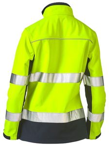 BISLEY WOMEN'S TAPED TWO TONE HI VIS SOFT SHELL JACKET