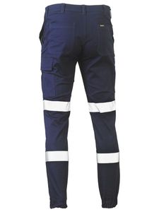 Bisley Mens Stretch Cotton Drill Cargo Cuffed Pant Taped