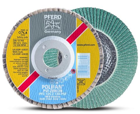 Disc Flap 125mm Z120 Grit Polifan Steelox PFERD