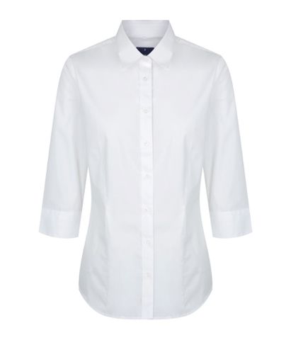 Ladies Premium Poplin 3/4 Sleeve Nicolson Shirt