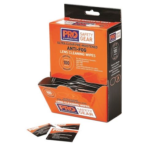 ANTI FOG GLASS WIPE BOX OF 100