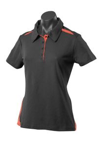 Paterson Ladies Polo                              -10 -BLACK/ORANGE