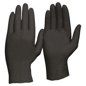 BLACK H/DUTY POWDER FREE DISP GLOVES - BOX OF 100 -L