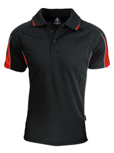 Eureka Mens Polo                -M  -BLACK/RED/ASHE