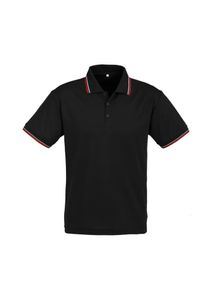 Cambridge Mens Polo                -2XL     -BLACK/RED/WHITE