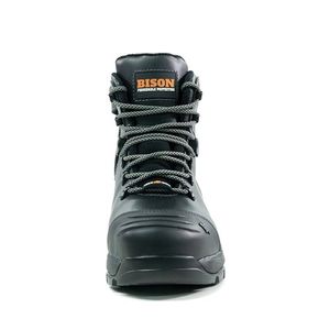 BISON  Ankle Lace Up Boot with Zip                -10  -Black