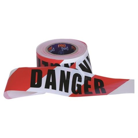 DANGER ON RED/WHITE HAZARD TAP