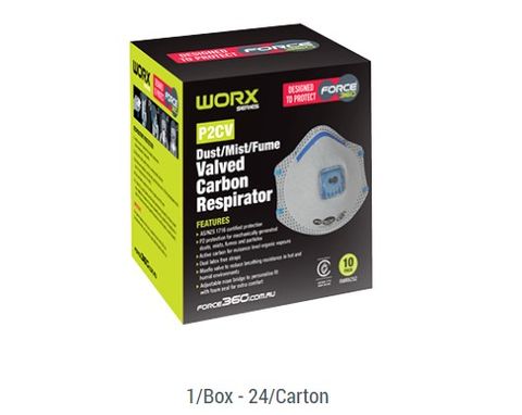 Force360 P2CV Active Carbon Disposable Respirator (10 per box)