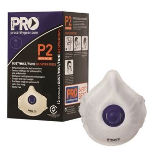 RESPIRATOR P2, WITH VALVE * NOW WITH IMPROVED NOSE FLANGE Box of 12
