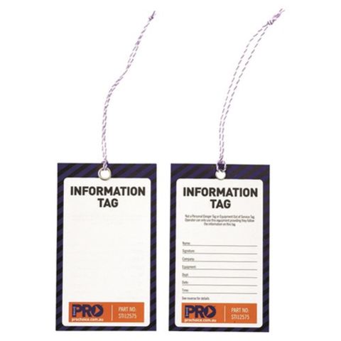 INFORMATION (BLANK) SAFETY TAGS - PACK OF 100