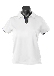 Yarra Ladies Polo                                 -12/14 -BLACK/WHITE