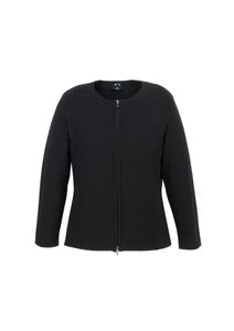 2-Way Zip Ladies Cardigan                         -4XL-BLACK