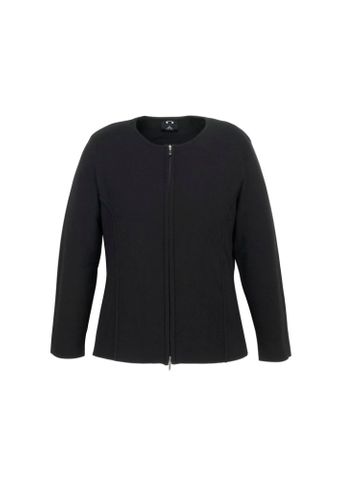 2-Way Zip Ladies Cardigan                         -4XL-BLACK