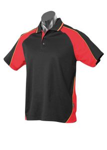 Panorama Mens Polo                                -L  -BLACK/RED/GOLD