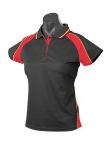 Panorama Ladies Polo     -10 -BLACK/RED/GOLD