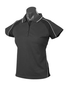 Panorama Ladies Polo     -10 -BLACK/RED/GOLD