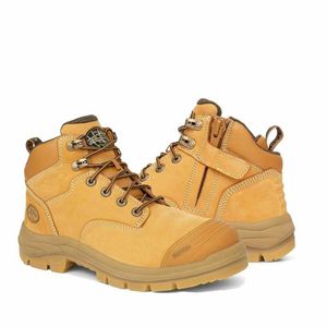 Olivers Hiker Lace Up Zip Side Boot 130mm         -9   -Wheat