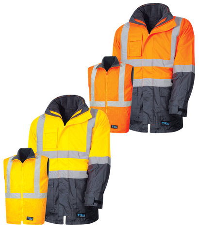 TRU 4 IN 1 RAIN JACKET                            -2XL-ORANGE/NAVY