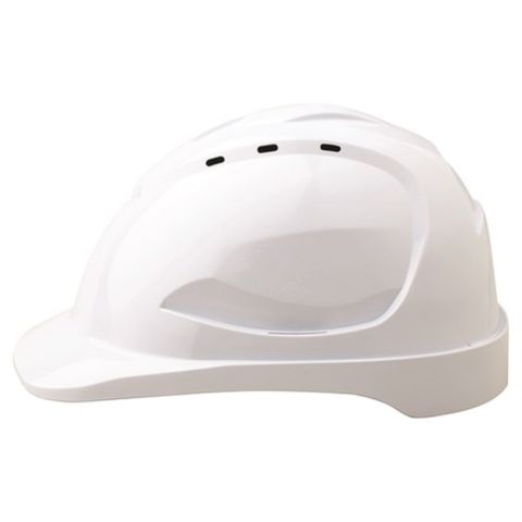 HARD HAT (V9) - VENTED, 6 POINT PUSH-LOCK HARNESS -WHITE