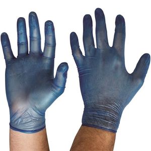 DISPOSABLE VINYL P/FREE GLOVES BLUE         -L