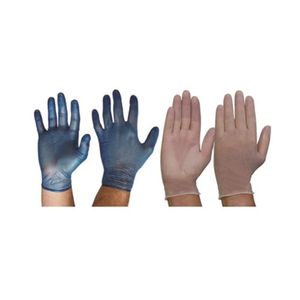 DISPOSABLE VINYL P/FREE GLOVES BLUE         -L