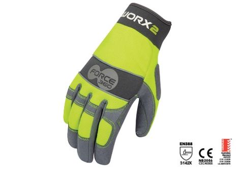 Force360 Worx 2 Original Hi-Vis Mechanics Glove-2XL