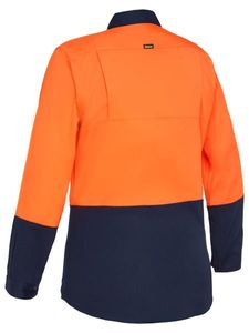 Bisley Womens Hi Vis Cool Lightweight Shirt  No Tape- L/S