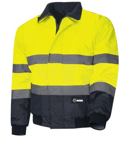 Selective Two Tone Wet Weather Pilot Jacket Taped -L    -YELLOW/NAVY