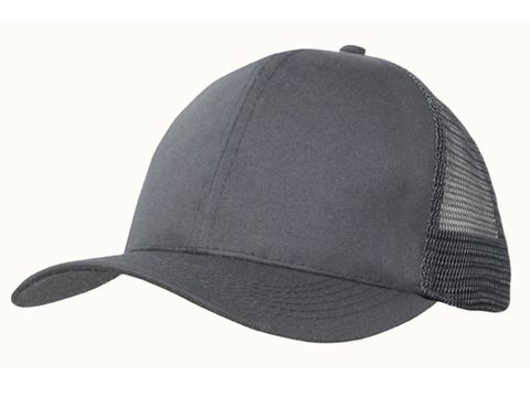 Recycled Poly Twill Mesh Back Cap-one size-CHARCOAL