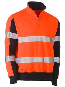 Bisley Hi Vis 1/4 Zip Pullover Fleece Taped