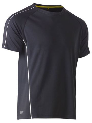 Bisley Cool Mesh Tee Reflective Piping       -L     -CHARCOAL