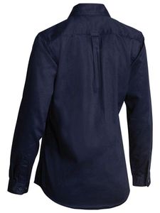 Bisley Womens BW Drill Shirt - Long Sleeve        -18 -NAVY