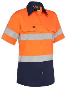 Bisley Womens Hi Vis S/S Taped lightweight Shirt