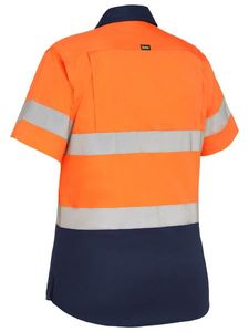 Bisley Womens Hi Vis S/S Taped lightweight Shirt