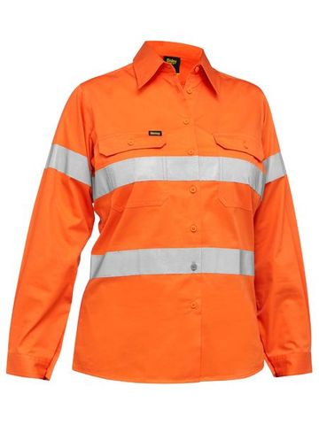 Bisley Womens Hi Vis Cool Lightweight L/S Shirt