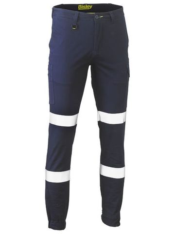 Bisley Mens Stretch Cotton Drill Cargo Cuffed Pant Taped