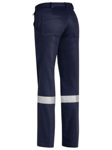 Bisley Womens Original Cotton Drill Pant 3m reflec-10 -NAVY