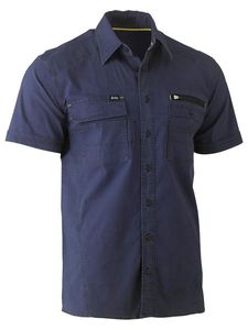 Bisley Mens Flex & Move Utility Work Shirt        -M  -STONE