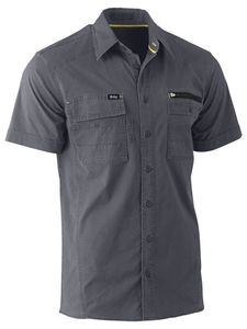 Bisley Mens Flex & Move Utility Work Shirt        -M  -STONE