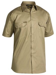 Bisley Cool Lightweight Drill Shirt - Short Sleeve-2XL-KHAKI