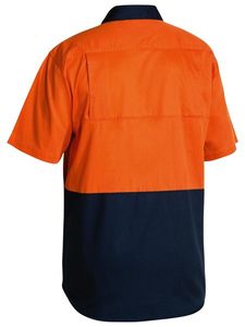 Bisley  Hi Vis Cool Lightweight Drill Shirt S/S   -L  -ORANGE/NAVY